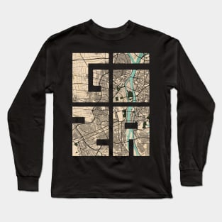 Giza, Egypt City Map Typography - Vintage Long Sleeve T-Shirt